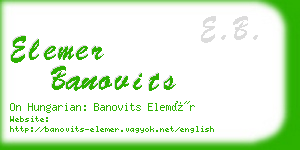 elemer banovits business card